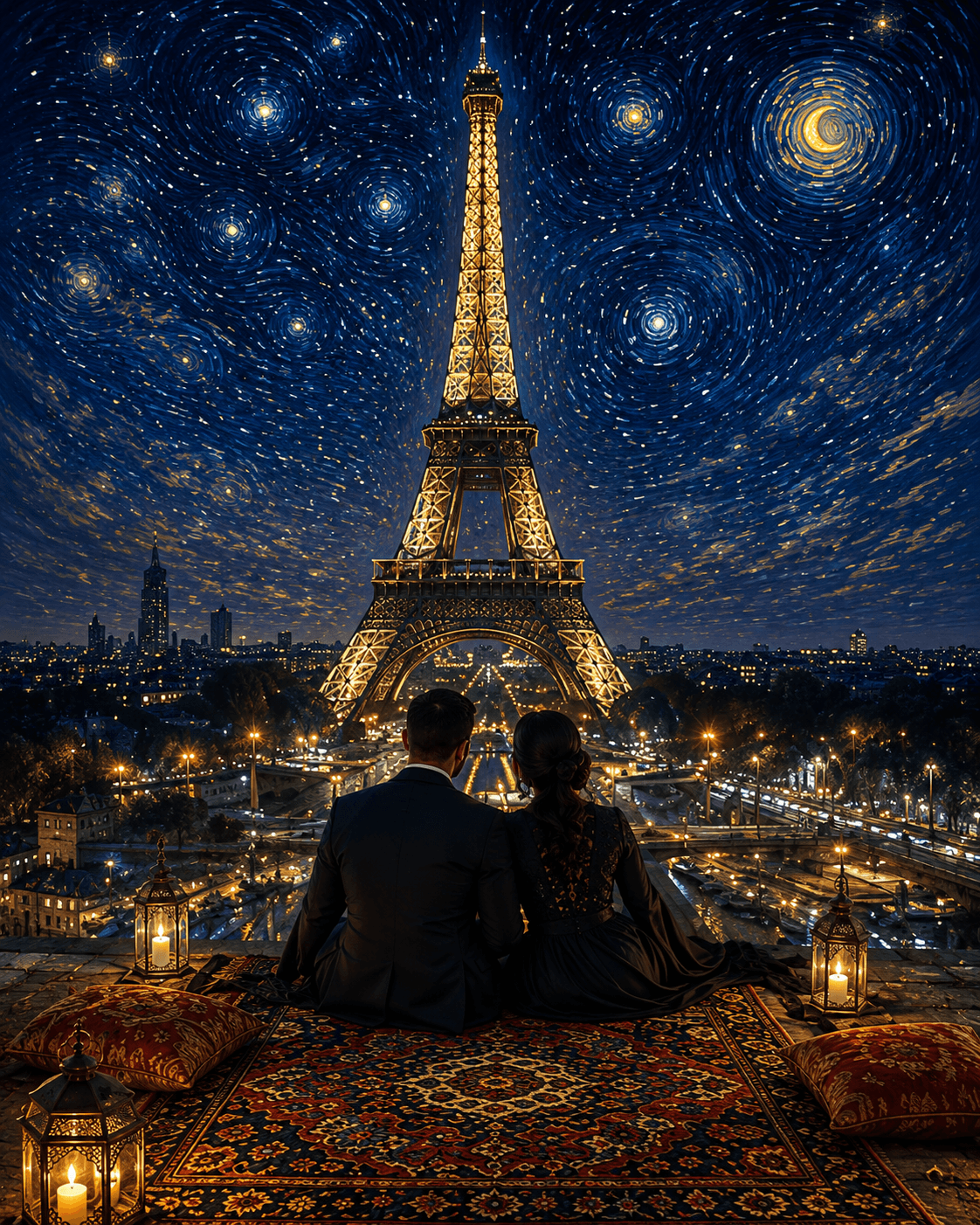 Paris Night invitation artwork
